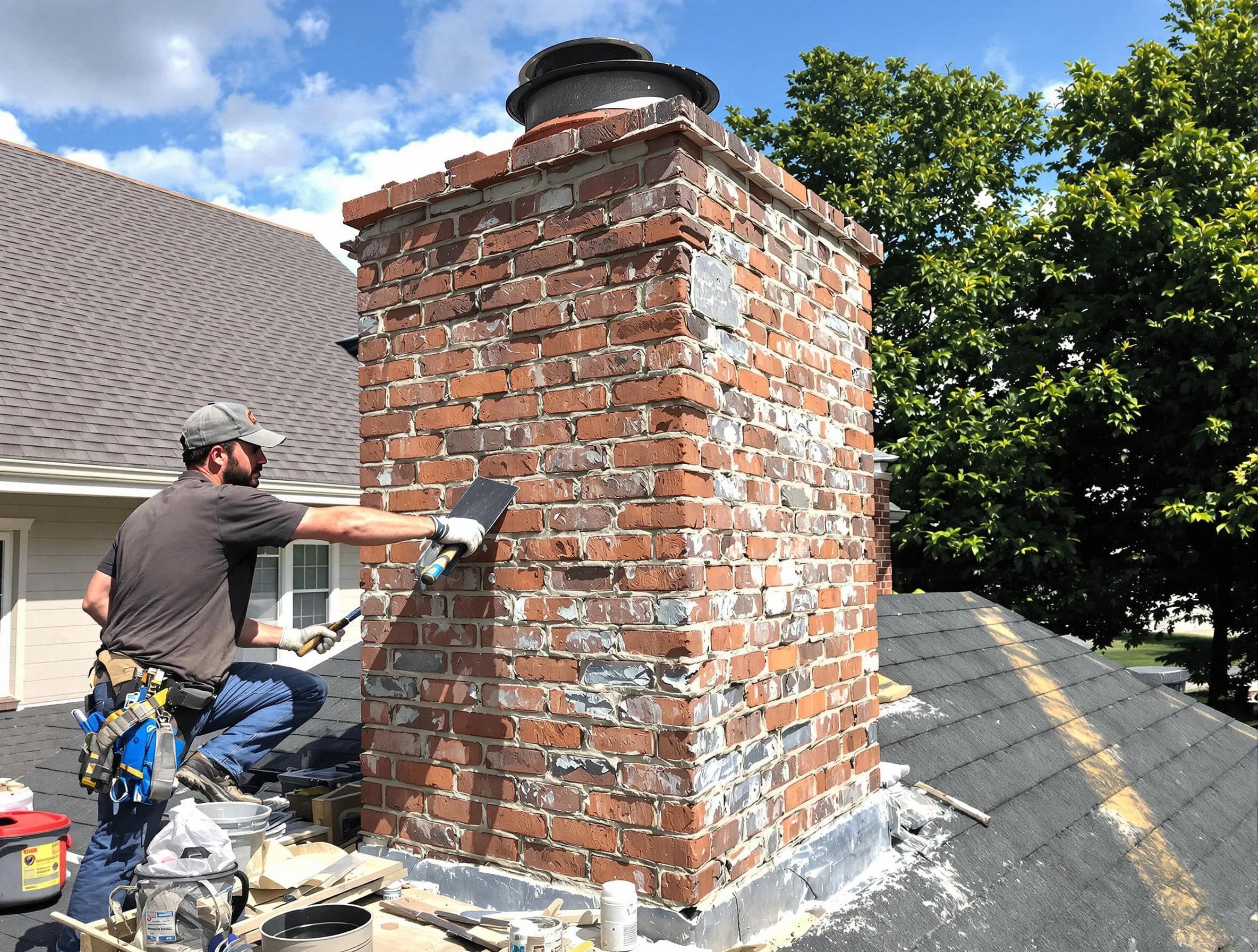 Completed chimney rebuild by Riverton Chimney Sweep in Riverton, UT