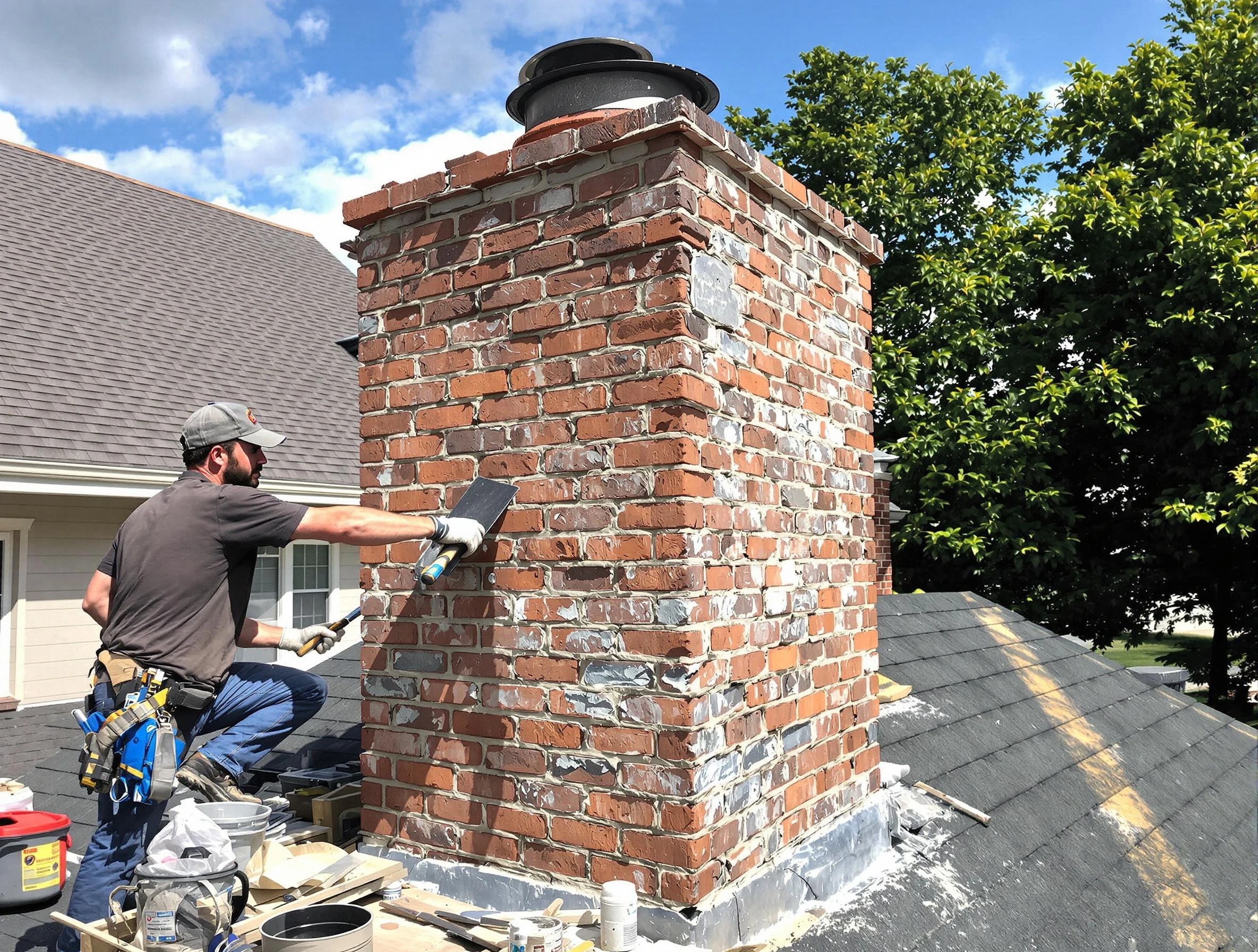 Completed chimney rebuild by Riverton Chimney Sweep in Riverton, UT