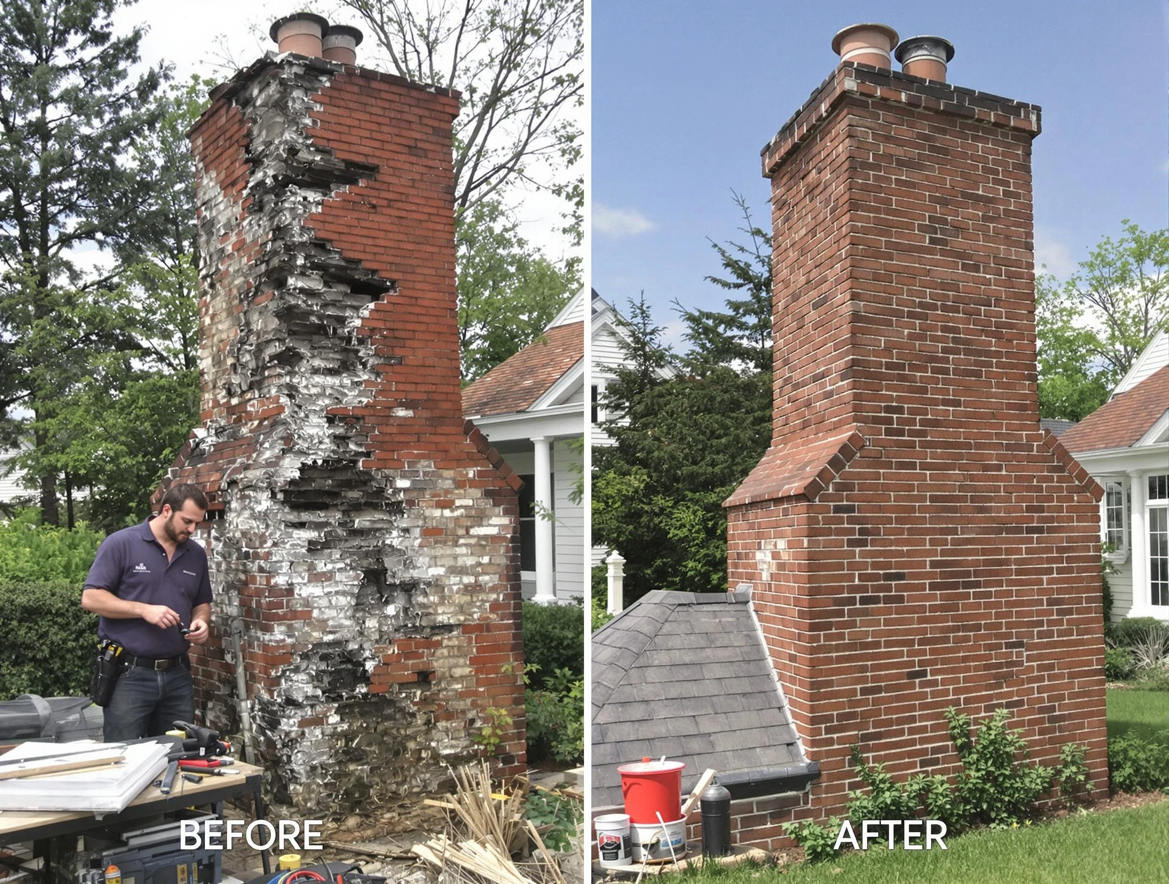 Riverton Chimney Sweep performing a full chimney restoration in Riverton, UT