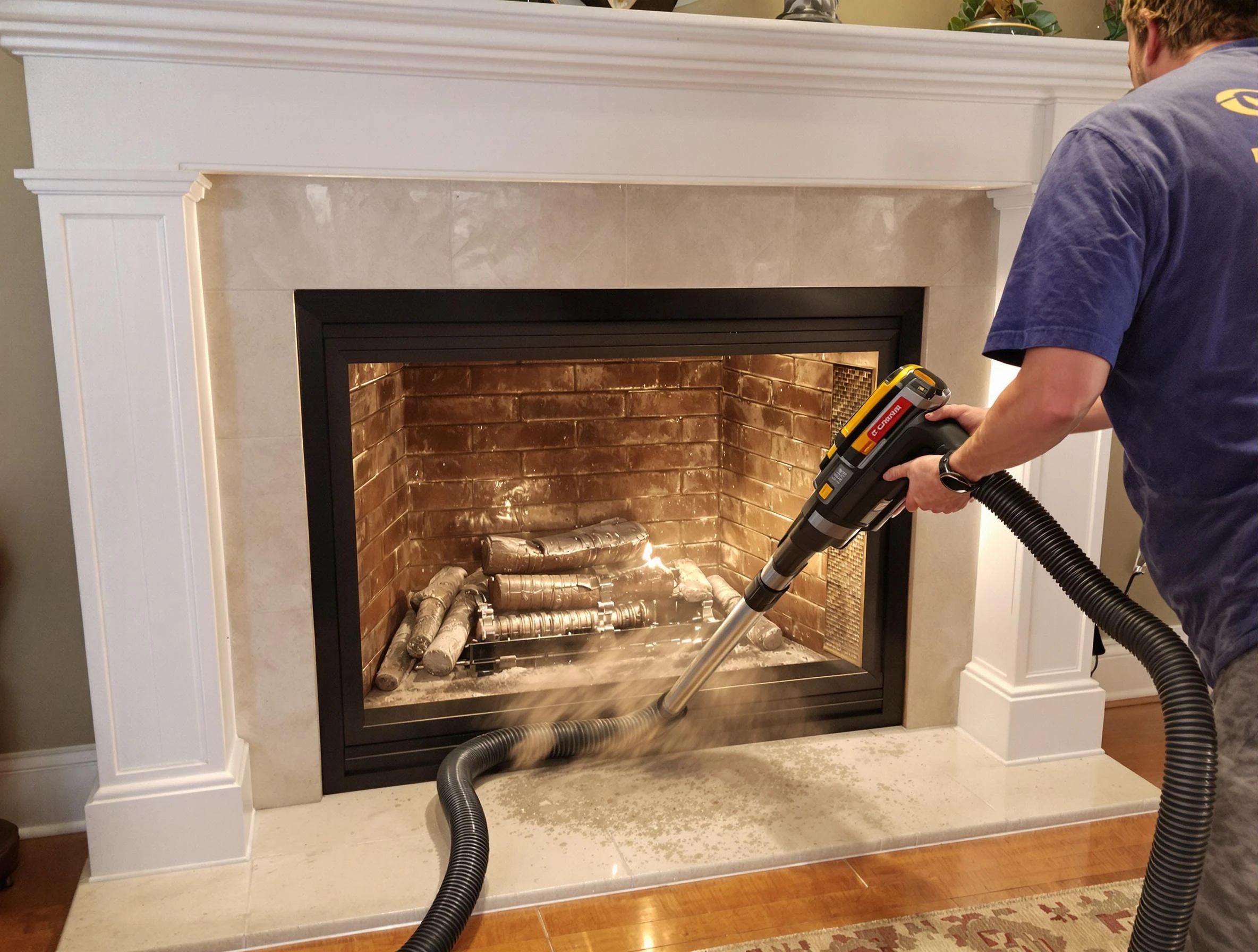 Fireplace cleaning performed by Riverton Chimney Sweep in Riverton, UT