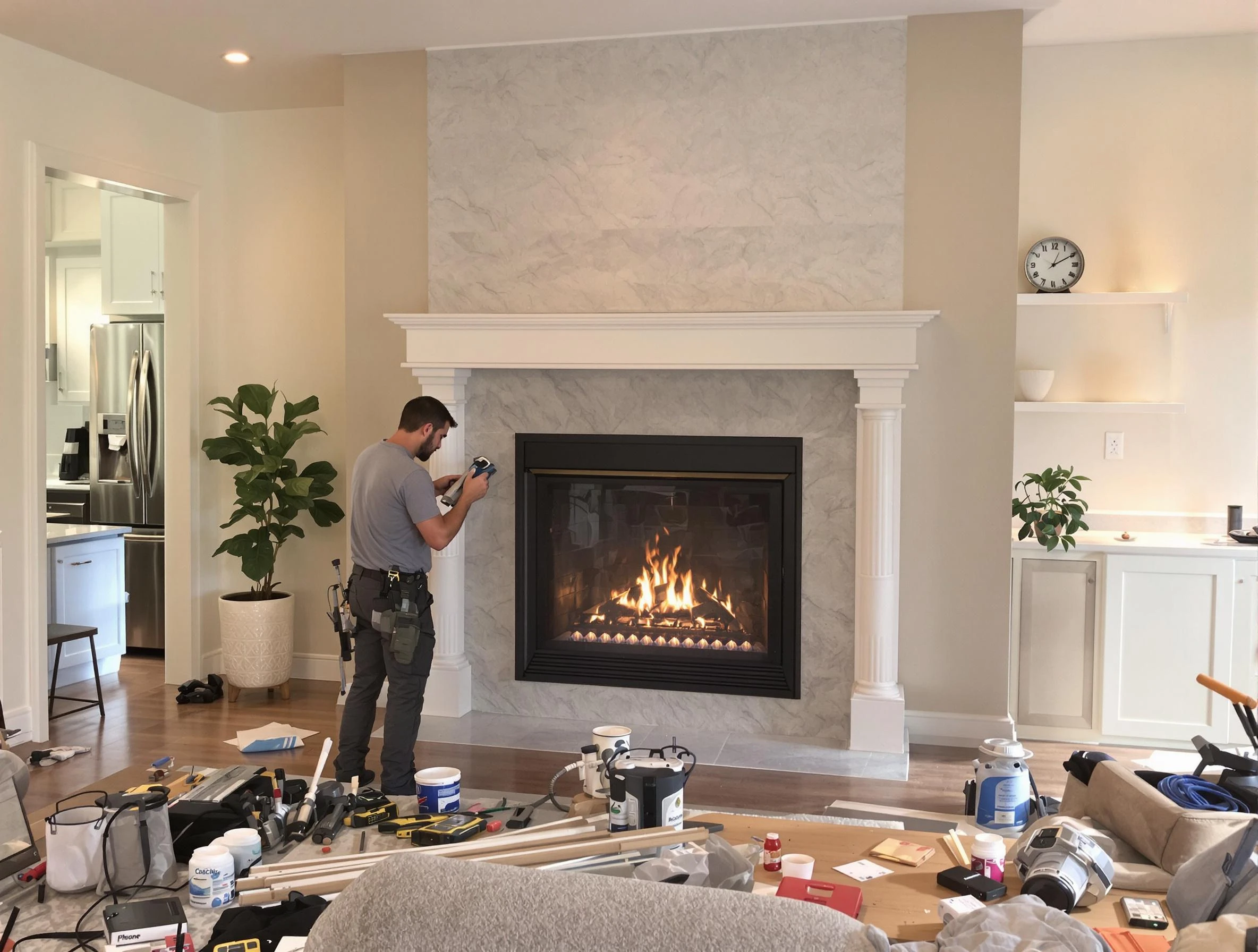 Newly installed fireplace by Riverton Chimney Sweep in Riverton, UT
