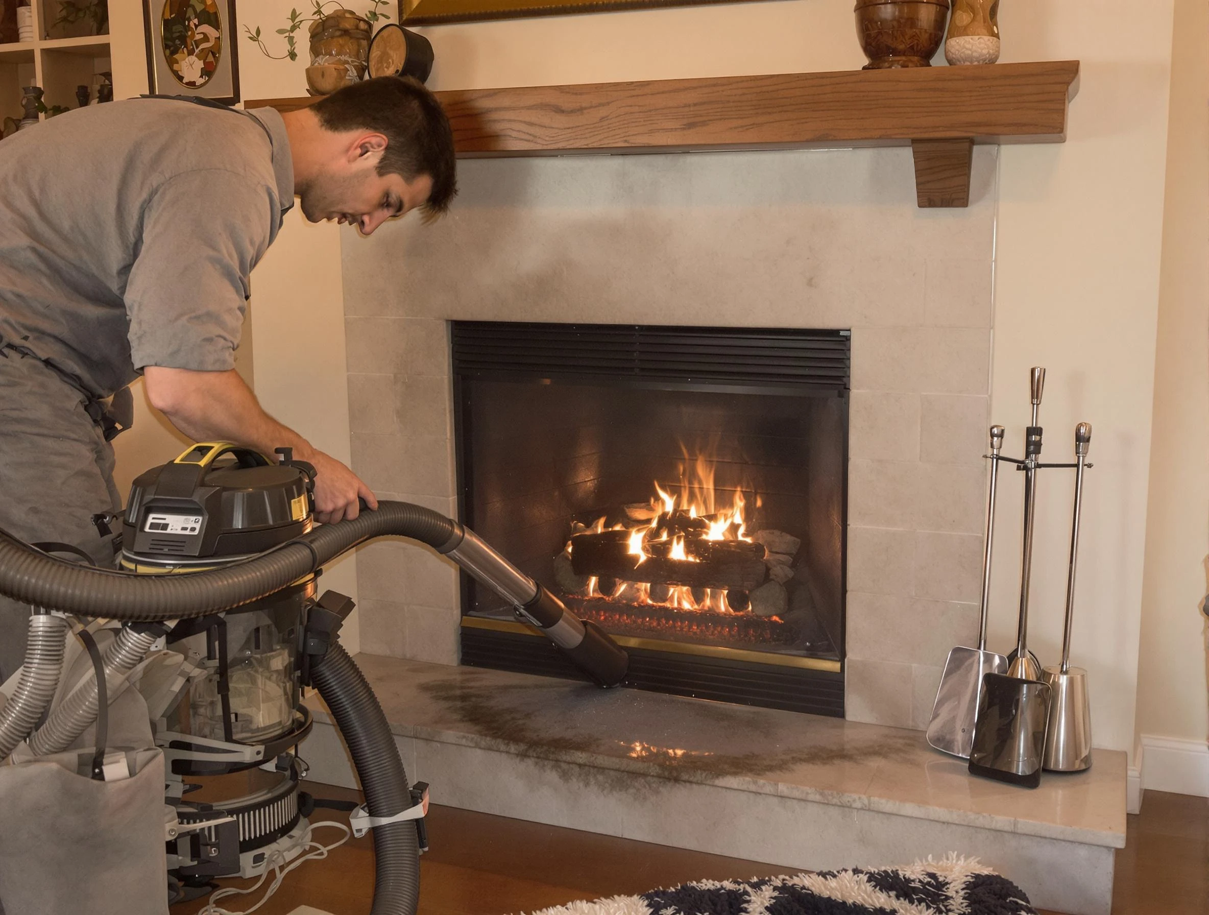 Routine fireplace upkeep by Riverton Chimney Sweep in Riverton, UT